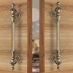 18" Brass Antique Finish Main Door Handle Pull Push Home Hotel Decor Pack of 2