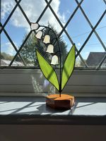 Handmade Stained Glass Suncatcher Flowers Lily of the Valley