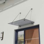 Durovin Glass Canopy Rain Shelter Porch Cover Clear Frosted Dark Gray 1200mm