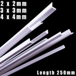 ABS Plastic Strip Angle-L Tubes Profile Rods Bar Scratch Building 2mm 3mm 4mm