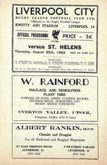 Liverpool v St Helens - 1962/63 Western Championship