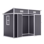 Large Plastic Outdoor Garden Tools Storage Shed House with Door & Window 8x4 6x4