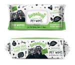 Bugalugs Dog Wipes Plastic & Fragrance Free Biodegradable pet 110 Wet Wipe Vegan