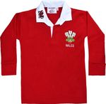 Wales Red National Team Rugby Long Sleeve Sports Jersey for Unisex Kids