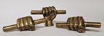 ORIGINAL LARGE BRASS FIST HOLDING SCROLL SAFE HANDLE DOOR TWIST PULL  F12