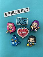 6x KPOP  K-Pop K Pop Clog Charms Compatible with Croc Charms Shoe Charm