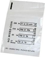 Coin Bags Money Cash Denominated Bank Pound Sterling Pence Strong Plastic Count