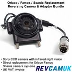 Orlaco / Famos / Scania Replacement Reversing Camera & Adaptor Bundle
