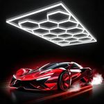 14 Hexagon Hex LED Lighting Car Detail Home Garage Workshop Retail With Border