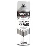JENOLITE Bath Enamel Spray Paint White Gloss 500ml - Sink Shower Tray Repair