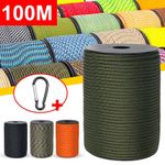 100M 300FT 4mm 7 Strand Core 550 Paracord Parachute Cord Camping Tent Rope Color