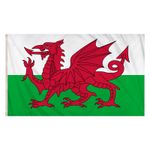 National Flag Wales Red Dragon 5ft x 3ft Polyester Double Stitched Metal Eyelets