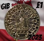 Gibraltar 🇬🇮  Coin £1 Pound 2023 Coronation King Charles III LONG REIGN us 1