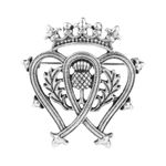 Vintage Style Luckenbooth Silver Thistle Crown Brooch Pin Scottish Celtic Gift