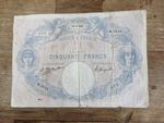 France 50 francs 1923 " Bleu et Rose" banknote