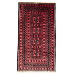 VINTAGE CLEANED BALUCHI RUG HANDMADE PERSIAN WOOL TRIBAL RED CARPET 5'11" x 3'3"