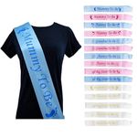 Baby Shower Party Sash Mum To Be Sashes Baby Boy & Girl White Blue Pink Decor UK