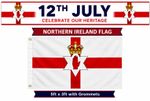 Northern Ireland Flag 5ft x 3ft Ulster Red Hand Banner | 12th July Parade