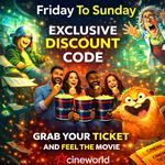3 x Cineworld Cinema Ticket Valid: Fri Sat Sun QUICK DELIVERY - Read Description