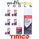 TIMCO Trade Mitre Kit Instant Bond Glue Activator 200ml/50g Clear Adhesive 6pk