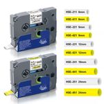 Label Tape Heat Shrink Tube Hse-231 221 for Brother P-Touch Label Maker,6mm-24mm