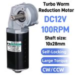 100RPM DC 12V Turbo Worm Reduction Motor Forward Reverse Self-Locking Motor 4578
