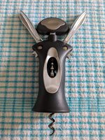 Winged Corkscrew Wine Bottle Opener Black Stainless Steel