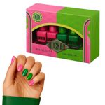 Wicked Nail Polish Collection Gift Set  4 Colours 2 Pink 2 Green Glossy Finish