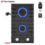 ThermoMate Gas Hob 30cm Kitchen Built In Cooktop Tempered Glass NG/LPG Dual Fuel