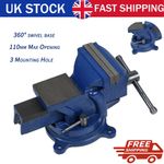 Multi-use 4" Bench Vise 360-Degree Rotation Clamp on Vice with Swivel Base UK