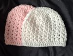 pack of 2 croched baby hats in newborn 