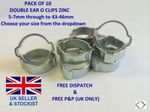 PACK of 10 O CLIPS DOUBLE EAR ZINC (hose clips, pipes, tubes, air, fuel) 