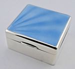 STUNNING ART DECO STERLING SILVER GUILLOCHE ENAMEL CIGARETTE JEWELLERY BOX 263g