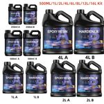 Bulk 500ML 1L 2L 3L 4L 6L 8L 12L 16L Clear Epoxy Resin Kit - 1:1 AB Glue DIY Art