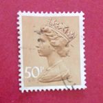 Great Britain Elizabeth II Machin Definitive 50p Beige Used Decimal Stamp Single