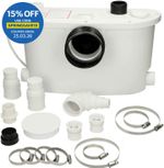 Affine Max Macerator Pump Domestic Sanitary Waste 400W White 4 Inlets Quiet IP54