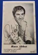 Russ Abbot Autograph Postcard Black& White