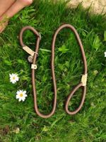 Premium Dog Slip Lead - Soft Rope, Adjustable Figure 8 Halter, Black or Brown