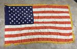 Vintage Paramount Flag Co. 50 Star Ceremonial American Flag W/ gold fringe 5x3