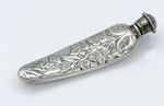 Antique 1800s Sterling Silver Scent Bottle w/ Leafy Motif