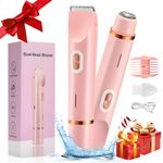 Electric Bikini Trimmer for Women – 2-in-1 Dual Head IPX7 Waterproof