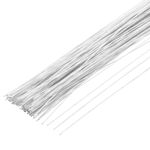 100pcs White Floral Wire Stems Bendable 0.35mm 28 Gauge Florist Wire for Flower