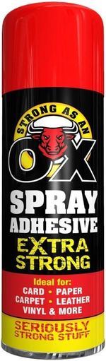 Adhesive Glue Spray 500ml H Duty Multi-Purpose Aerosol Carpet Tile Fabric Foam