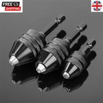Mini Keyless Drill Chuck 0.3-8mm 1/4" Hex Shank Quick Change Adapter for Drill