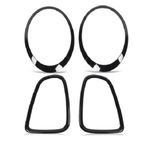 4Pcs Gloss Black Headlight & Taillight Surround Cover Trims for Mini R56 R57 R58