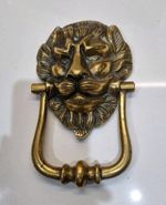 Antique Victorian Brass Lions Head Door Knocker Door Hardware Old