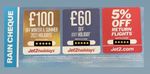 10 x Jet 2 Rain Cheque - £100  Voucher and £60 raincheque and 5% Flight Discount
