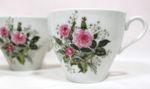 Tea Cups Pink Rose Vintage 4035   Hand Painted 6 China Cups