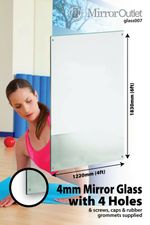 Gym Mirror Glass Weight Exercise Training With 4 Holes 6ft x 4ft 183cm x 122cm
