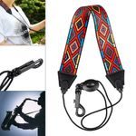 Soft Polyester Saxophone Neck Strap Shoulder Rainbow for Alto Soprano Tenor Sax